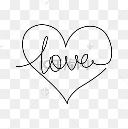 line draw love 情人节爱心线条简笔画