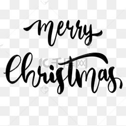 手写花体merry christmas 字体