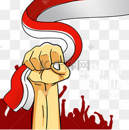 手绘握紧拳头宣誓