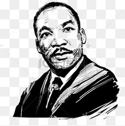 png下载psd钢笔画马丁路德金名人头像黑白素描伟人插画