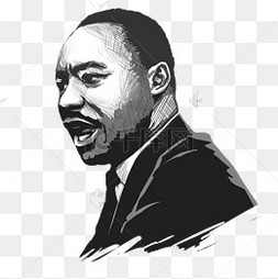 素描马丁路德金人像黑白伟人插画