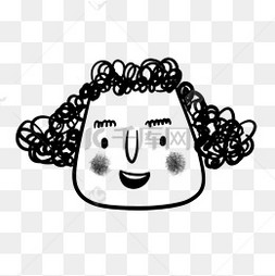 创意卡通家族人物头像卷发