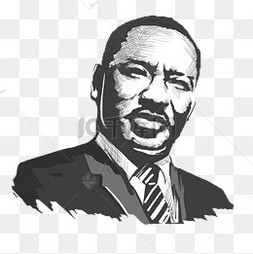 伟人肖像马丁路德金人像黑白素描