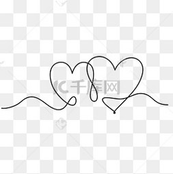 line draw love 情人节连续爱心一笔线