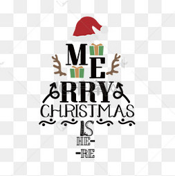 手绘圣诞帽卡通svg字体