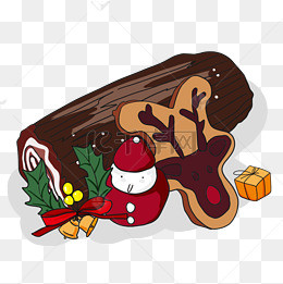 yule log cake圣诞巧克力姜糖饼干树干蛋糕