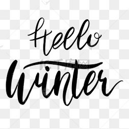 hello winter黑色花体字体