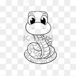 snake clipart black and white 手绘黑白可