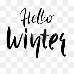 手写花体hello winter字体
