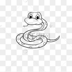 可爱剪贴画小蛇snake clipart black and white 卡通黑白蛇snake