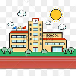 school building卡通校园