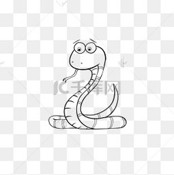 snake clipart black and white 手绘黑白小