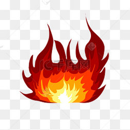 燃烧的火焰红色手绘卡通火花黄色
