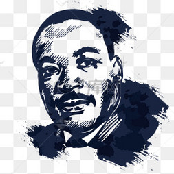 钢笔画马丁路德金名人头像黑白素