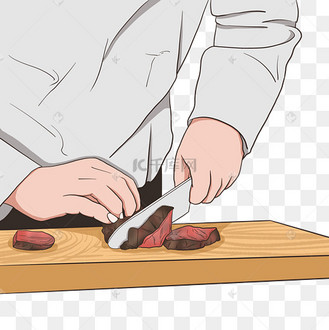 大厨切肉牛肉