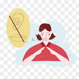 聋哑人女孩手语