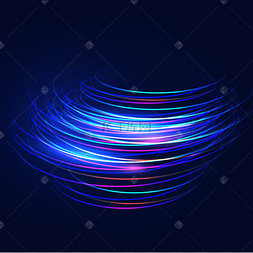 蓝色环绕光圆形光圈