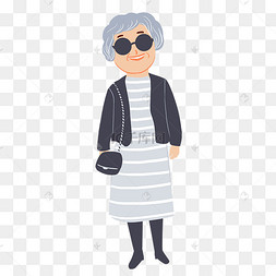 戴墨镜的老年女性