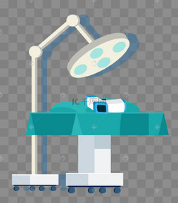 矢量扁平医疗手术灯手术台