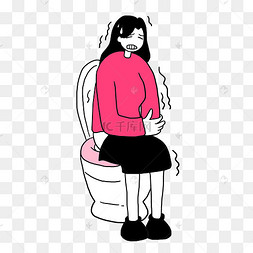 马桶上的女士腹泻