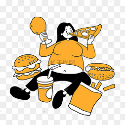 暴饮暴食女生