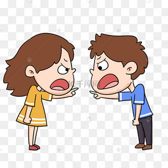 吵架的情侣小人