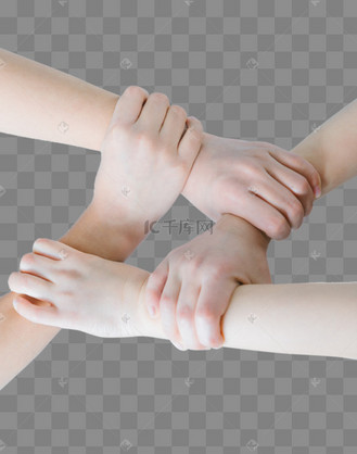 势白天多人室内手打手势团结