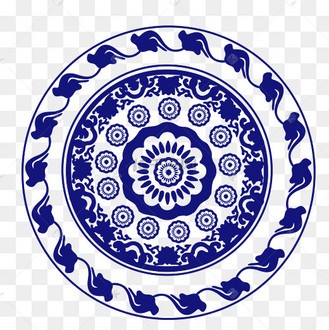 圆形青花瓷盘子