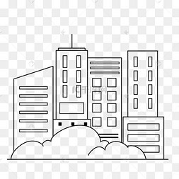 城市建筑线描