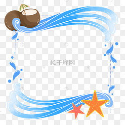 海洋生物海星边框