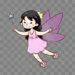 春姑娘春天春季人物花仙子花神小精灵蓝色闪烁精灵仙子蓝色飞翔精灵