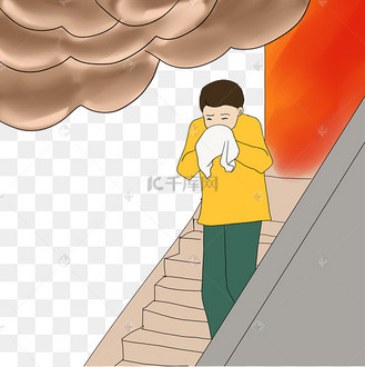 下楼梯火灾逃生演练