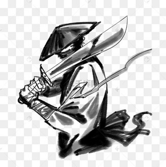 水墨扛大刀的人物