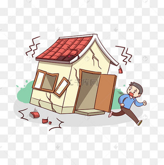 地震房子倒塌逃跑男孩