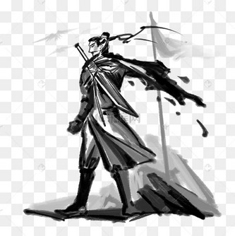 水墨背刀的侠客