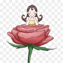 春夏春天夏天清新花朵人物