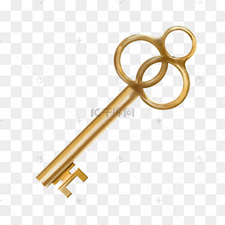 圆形花纹写实钥匙