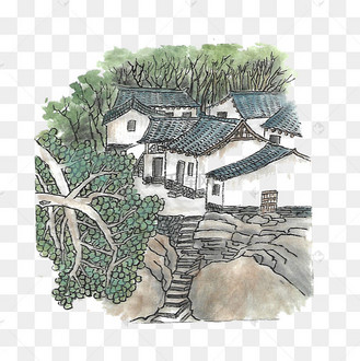 国画房屋图片_国画房屋设计图片素材大全-千库网