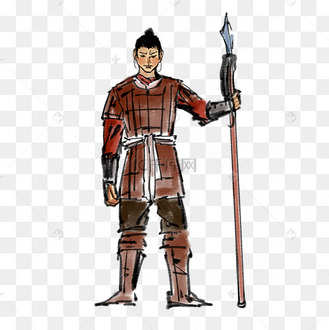 古代拿长枪士兵