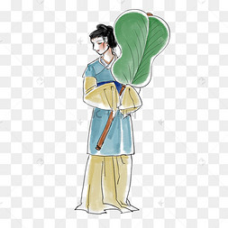 扇子水墨素材