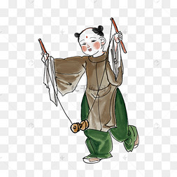 古代玩陀螺的孩子