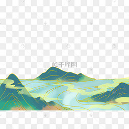 png下载psd唯美山丘星星河流下载 png下载psd扁平建筑中国风古风复古