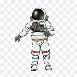手绘插画psd宇航服宇航员元素航空服宇航员航空服飞行员航天白色航空