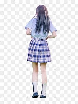 女生学校穿水手服的学生手绘卡通可爱萌系女孩手绘矢量卡通可爱小清新