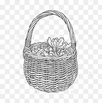 黑白线描蔬菜篮子果子