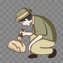 探险考古专家考古文物卡通男生
