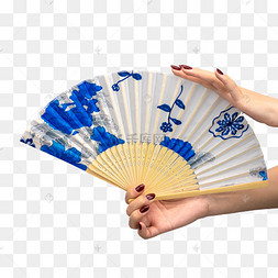 手拿古风扇子