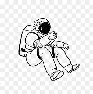 黑白线描航天宇航员
