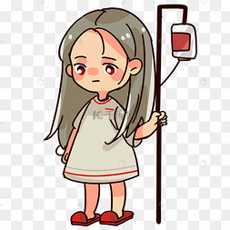 输液的女孩