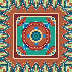 敦煌藻井花纹背景